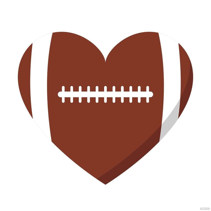 Football Heart Clipart in Illustrator, EPS, SVG, JPG, PNG