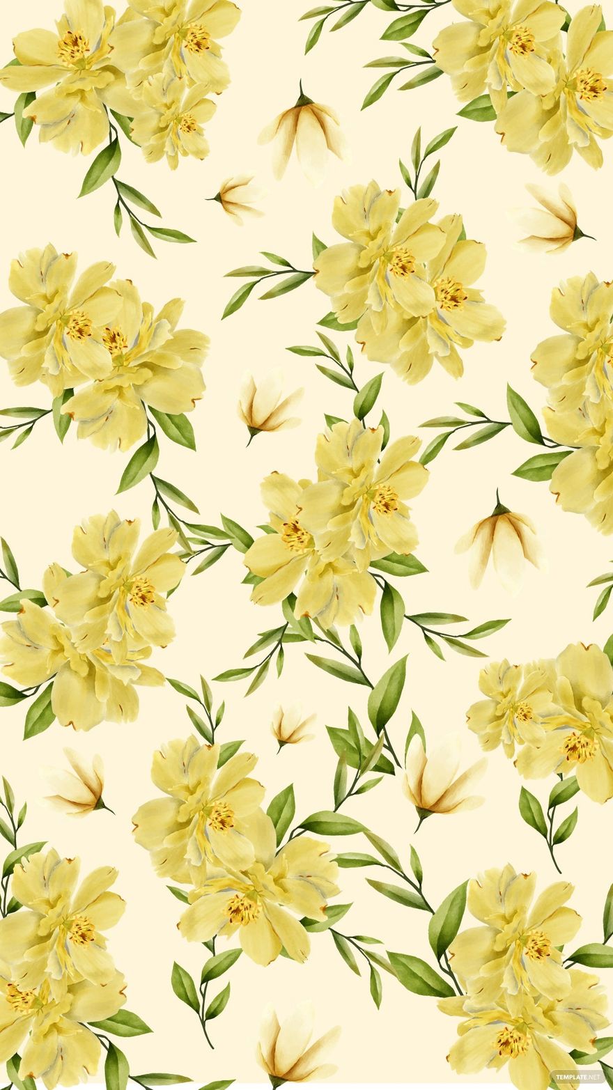 Free Yellow Floral Background