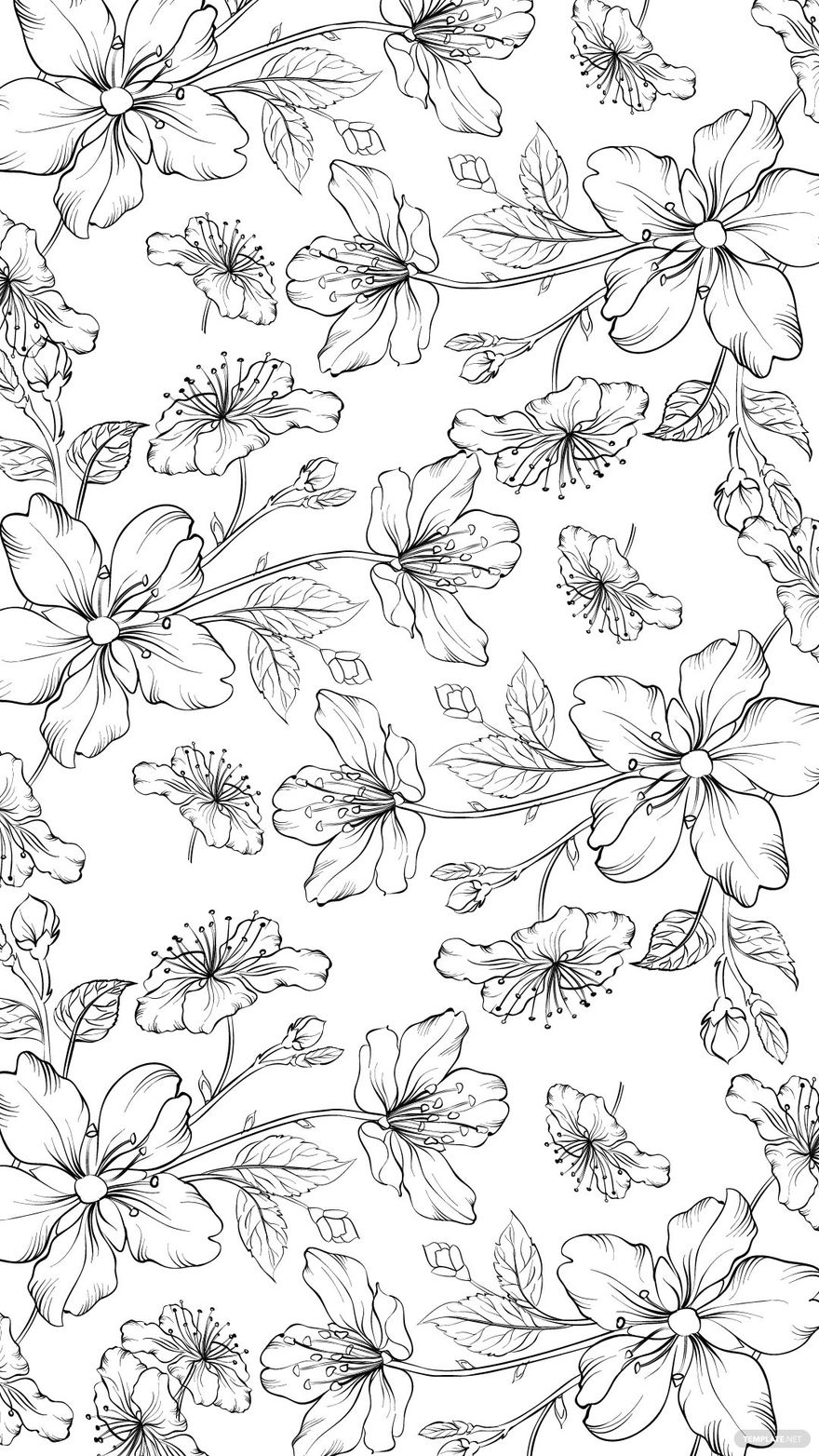 Free Seamless Black Floral Background