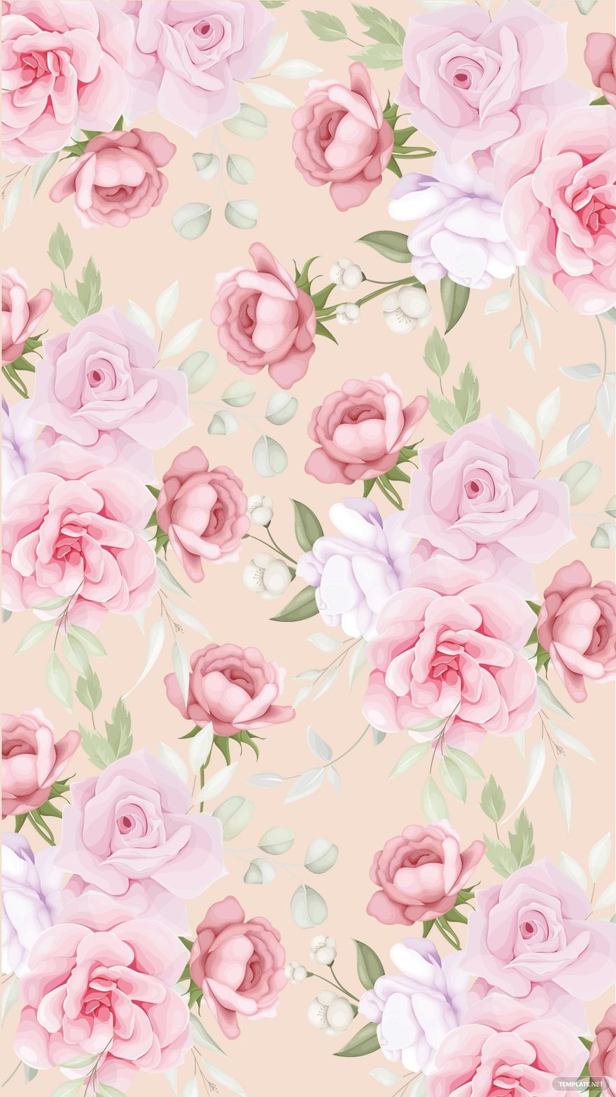 Free Pastel Pink Floral Background