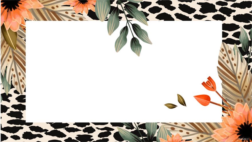 Boho Leopard Floral Background