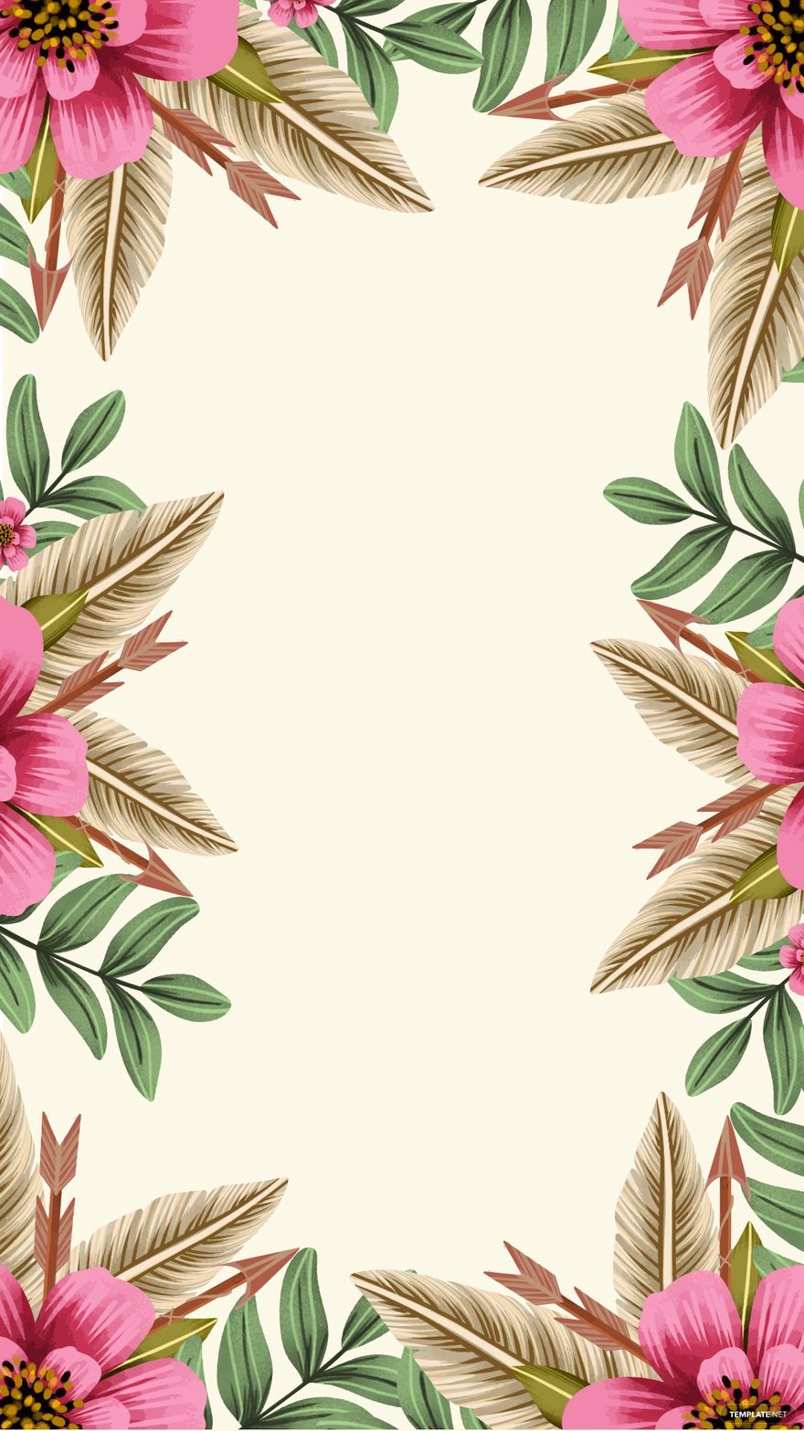 Free Boho Floral Background - EPS, Illustrator, JPG, SVG 