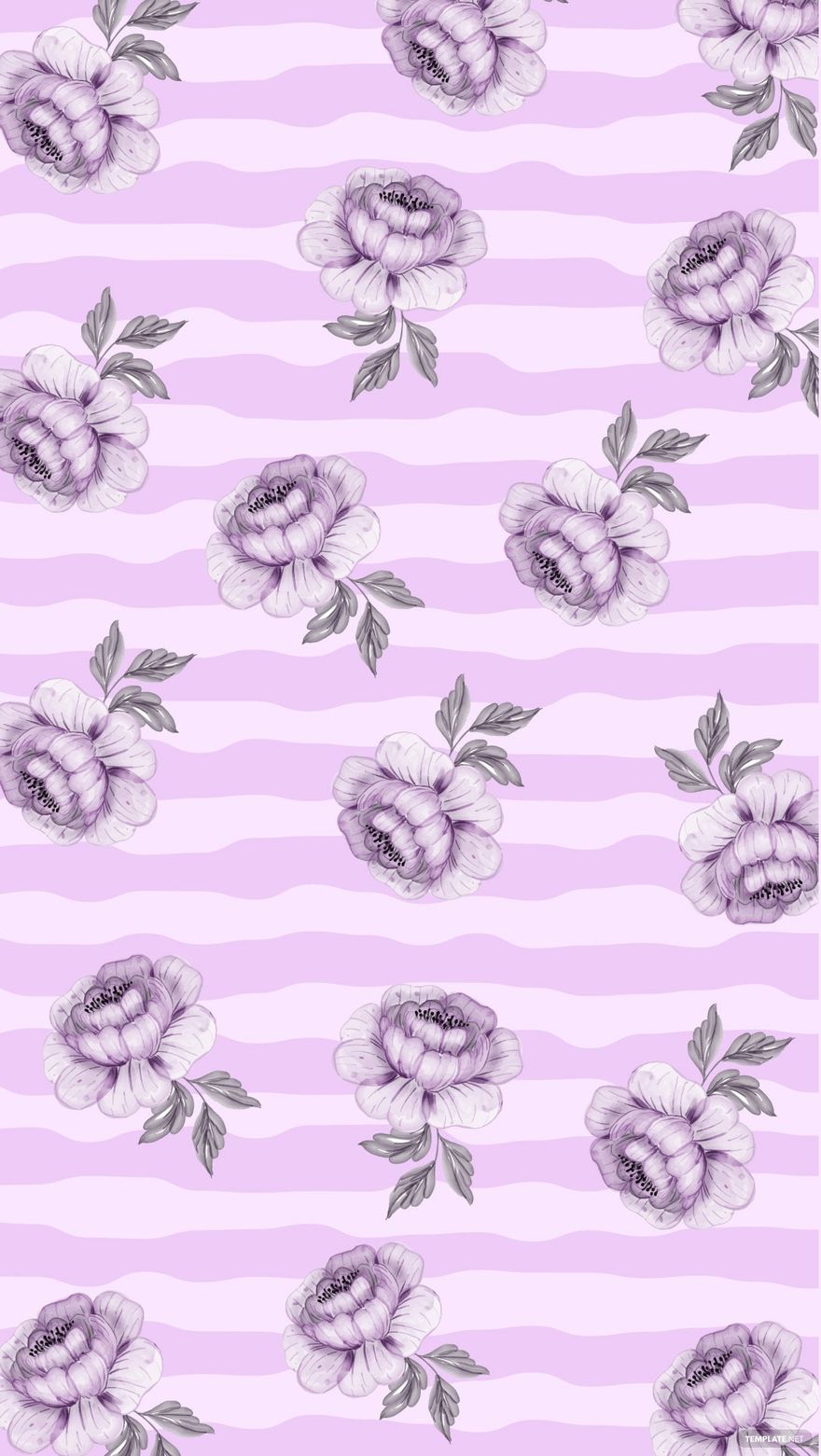 Watercolor Floral Stripes Background