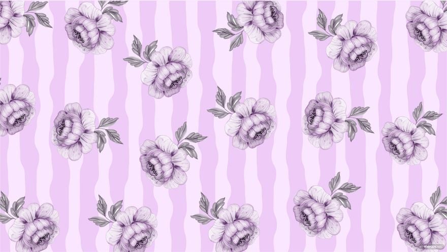 Watercolor Floral Stripes Background