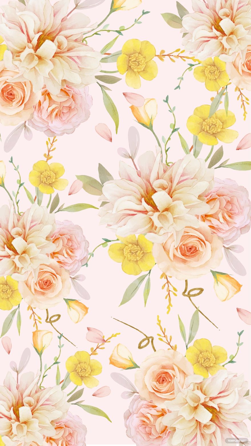 Bouquet Flower Watercolor Background in Illustrator, EPS, SVG, JPG