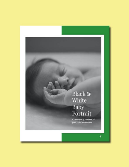 Printable Newborn Baby Photography Lookbook Template