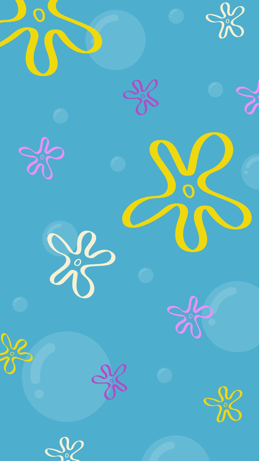 Free Spongebob Floral Background in Illustrator, EPS, SVG, JPG