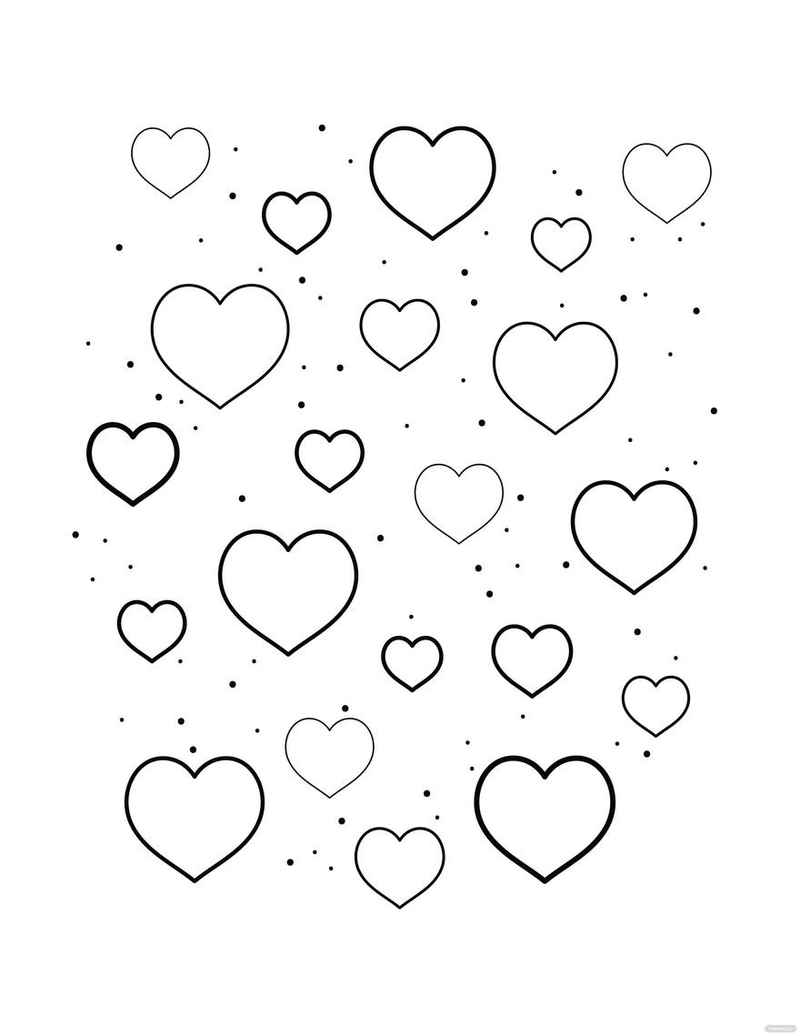 Free Small Heart Shape Coloring Page