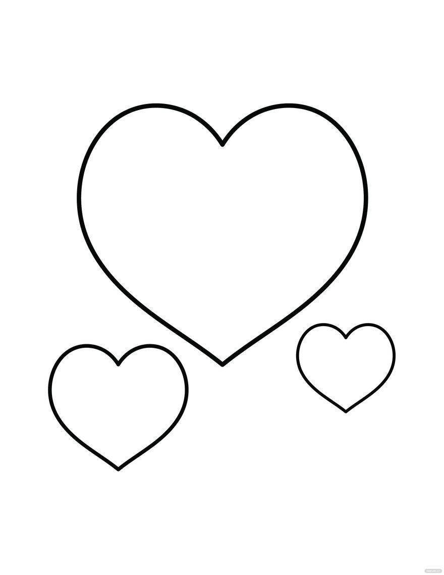 Free Simple Heart Shape Coloring Page
