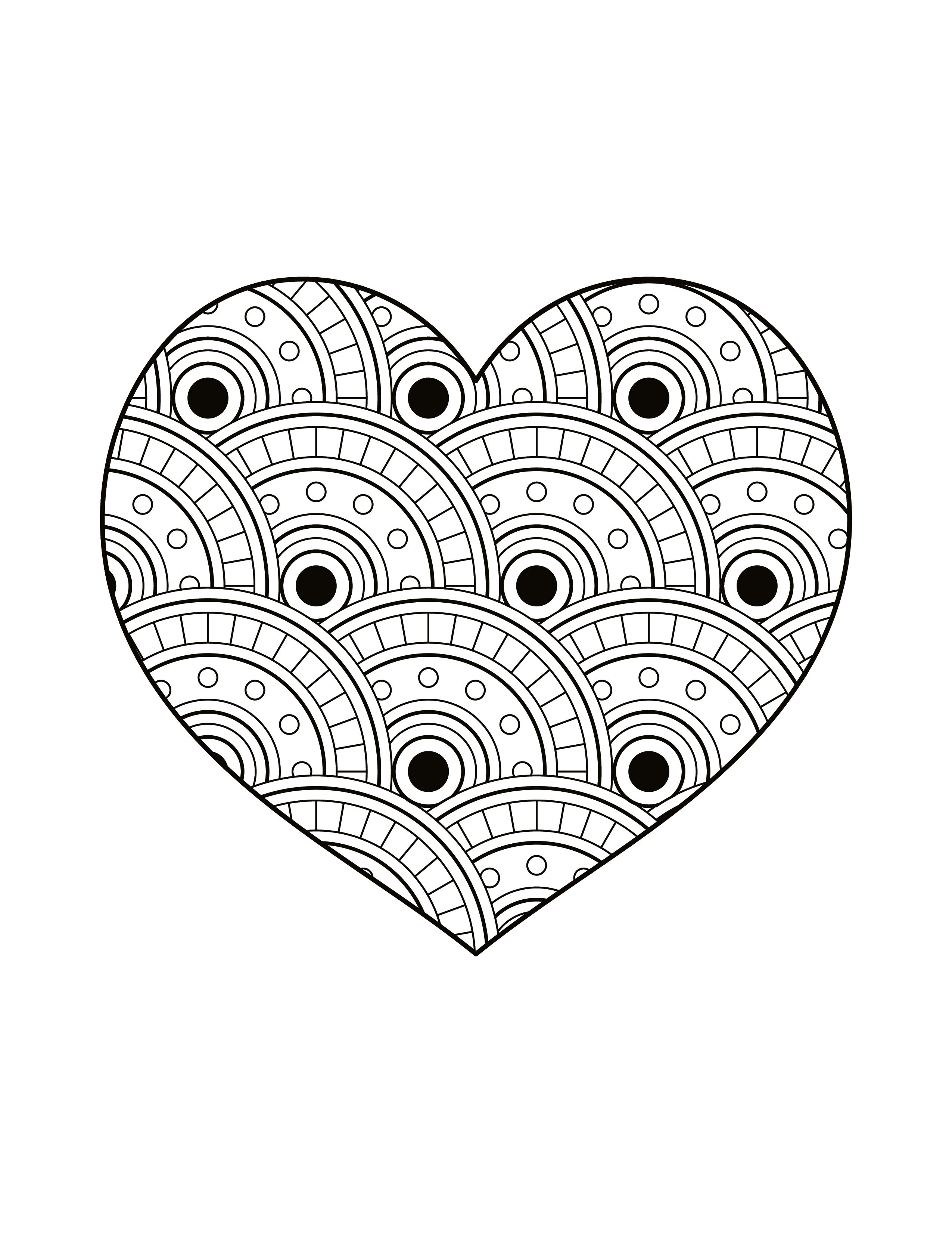Free Heart Shaped Mandala Coloring Page EPS, Illustrator, JPG, PNG