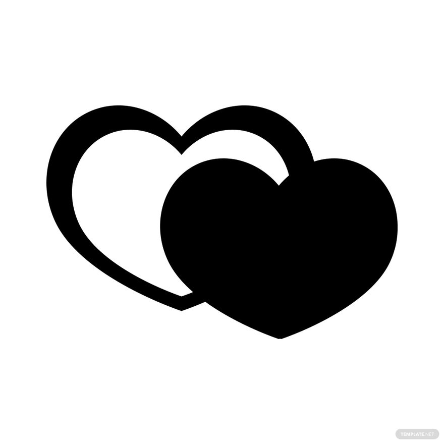 Free Double Heart Silhouette - EPS, Illustrator, JPG, PSD, PNG, SVG ...