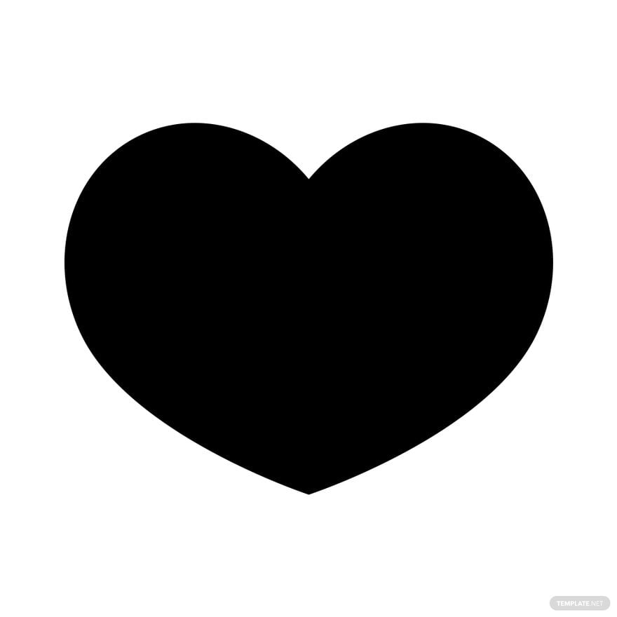 Simple Heart Silhouette in Illustrator, PSD, EPS, SVG, JPG, PNG