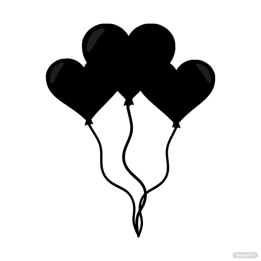 Free Heart Balloon Silhouette in Illustrator, PSD, EPS, SVG, JPG, PNG