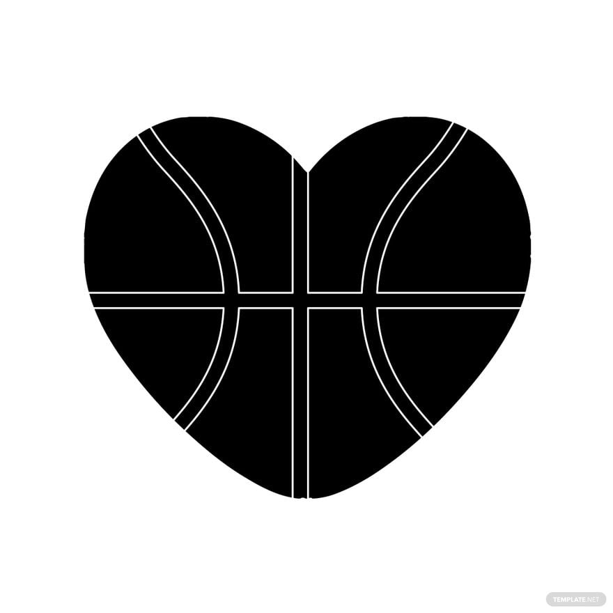 Heart Basketball Silhouette in Illustrator, PSD, EPS, SVG, JPG, PNG