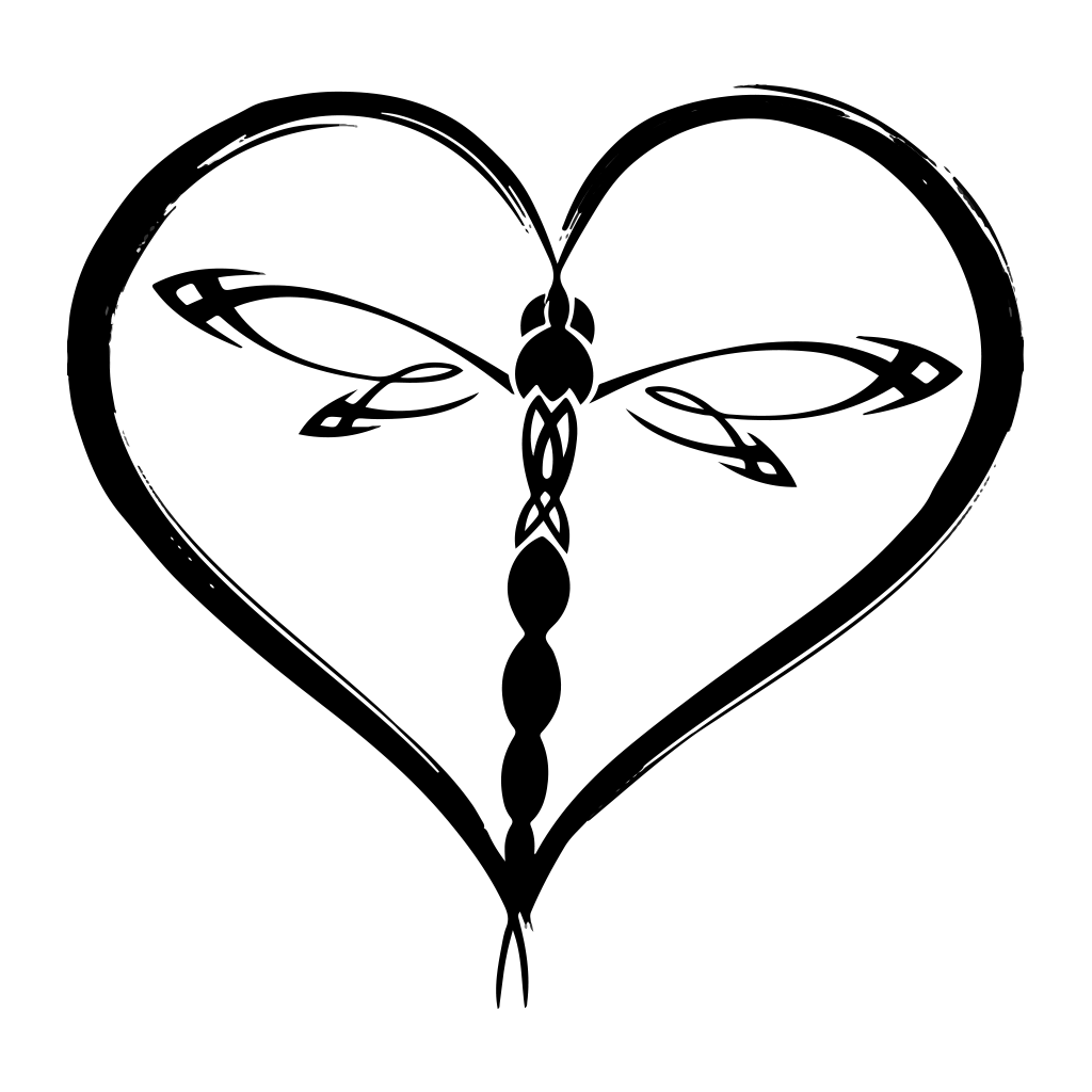 Free Dragonfly Heart Silhouette - EPS, Illustrator, JPG, PSD, PNG, SVG ...