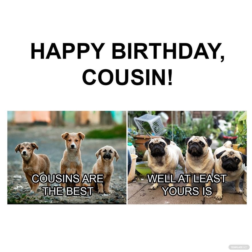 Happy Birthday Cousin Meme in Illustrator, PSD, JPG, GIF, PNG