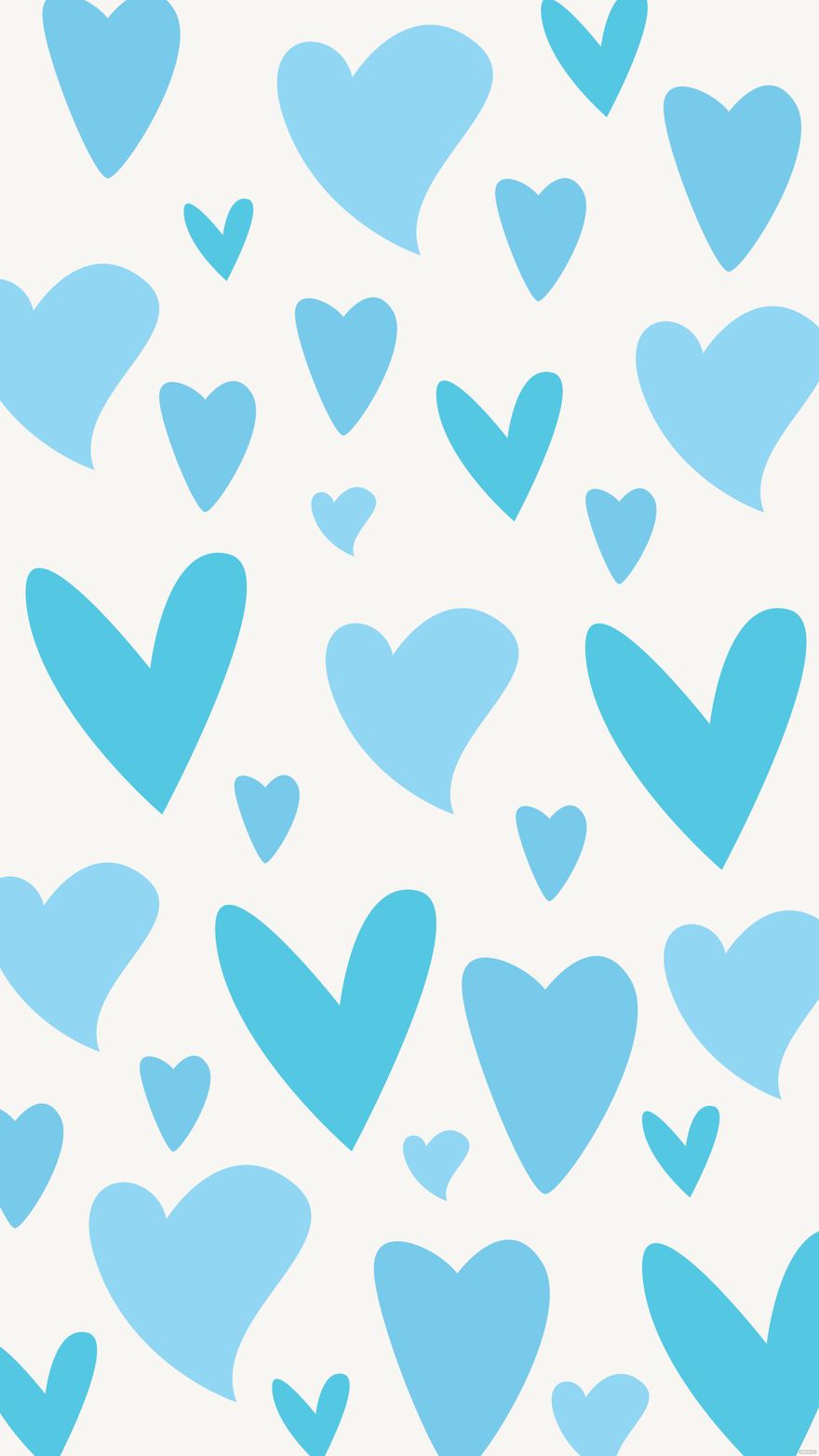 Free Pastel Blue Heart Background