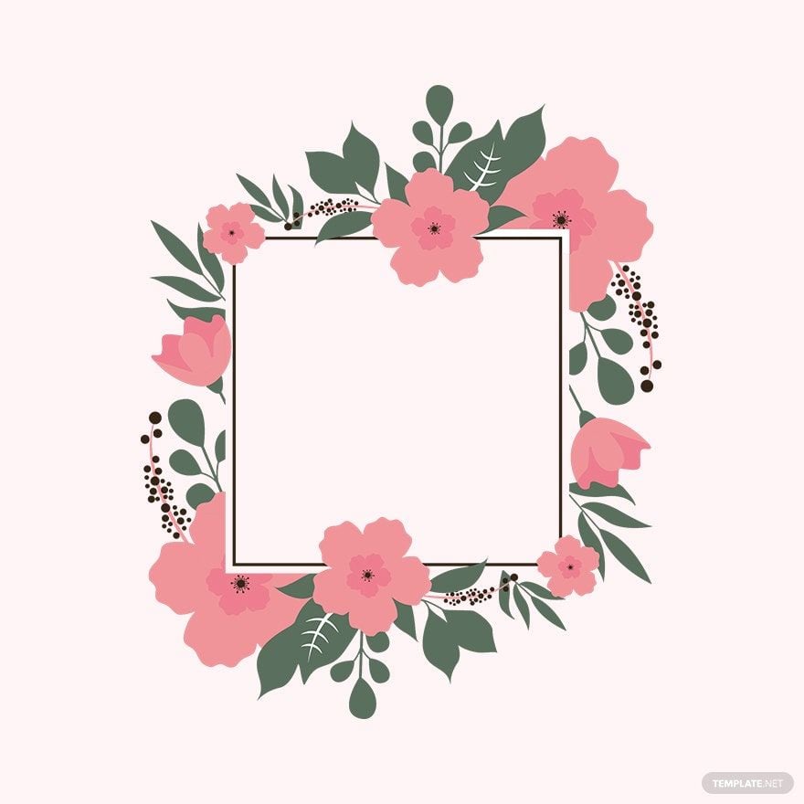 Free Rectangle Floral Frame Vector