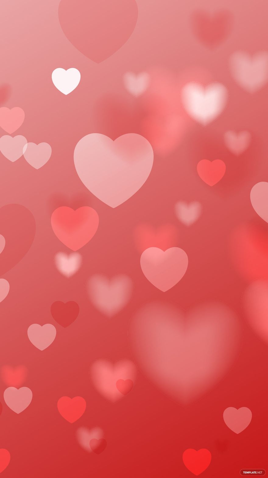 Free Red Bokeh Heart Background