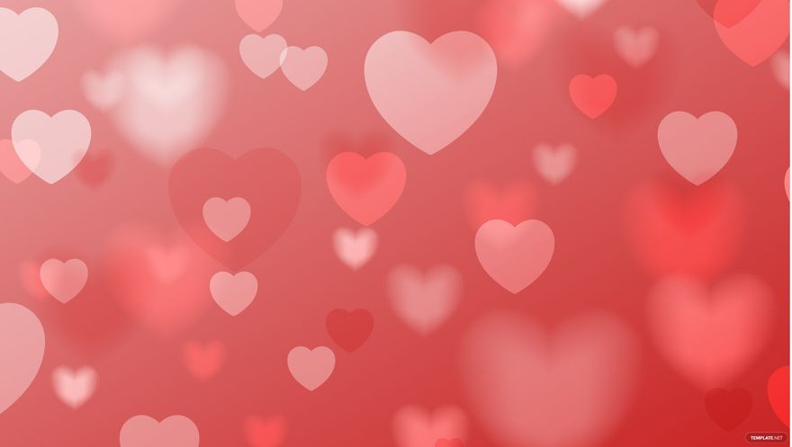 Red Bokeh Heart Background