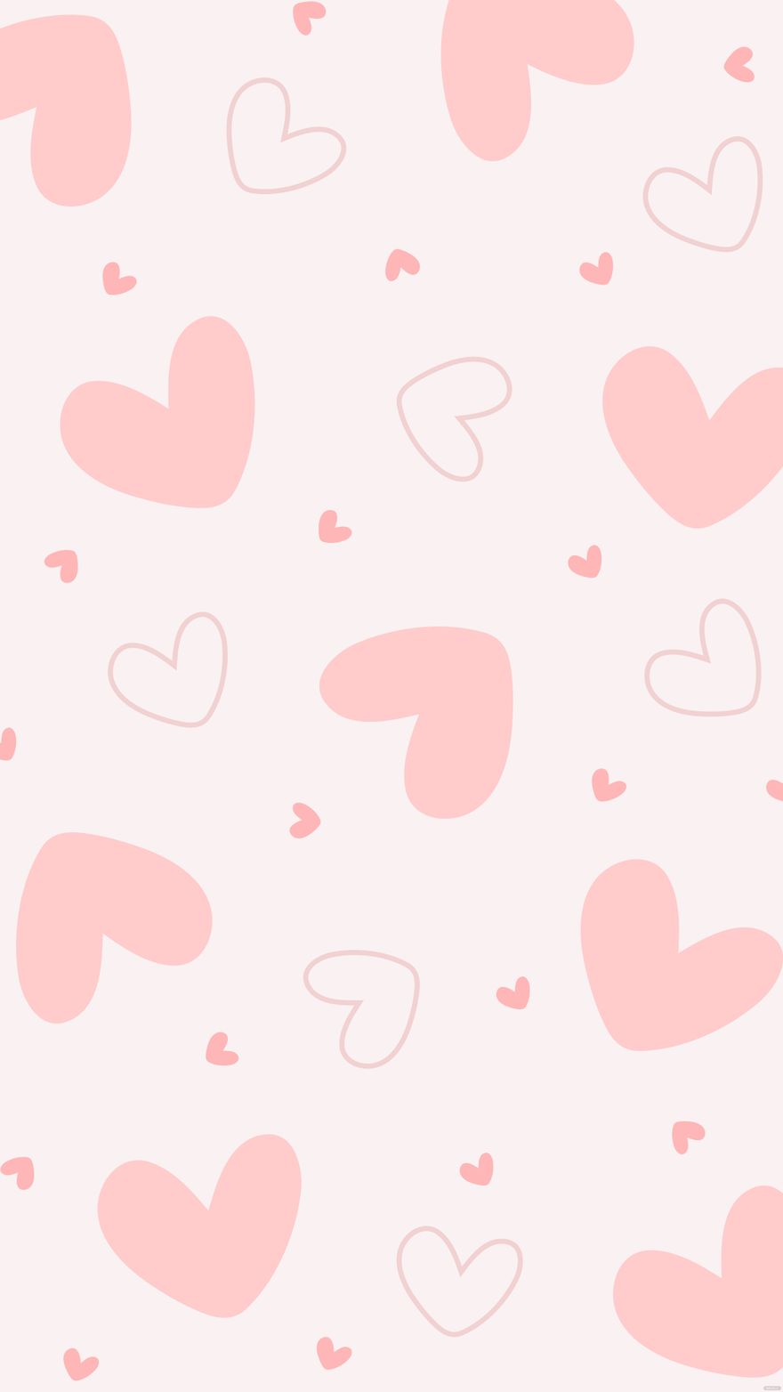 Pastel Pink Heart Background