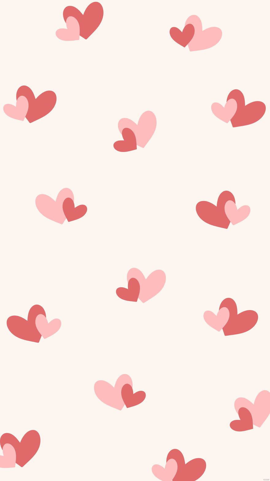 Pink and Red Heart Background