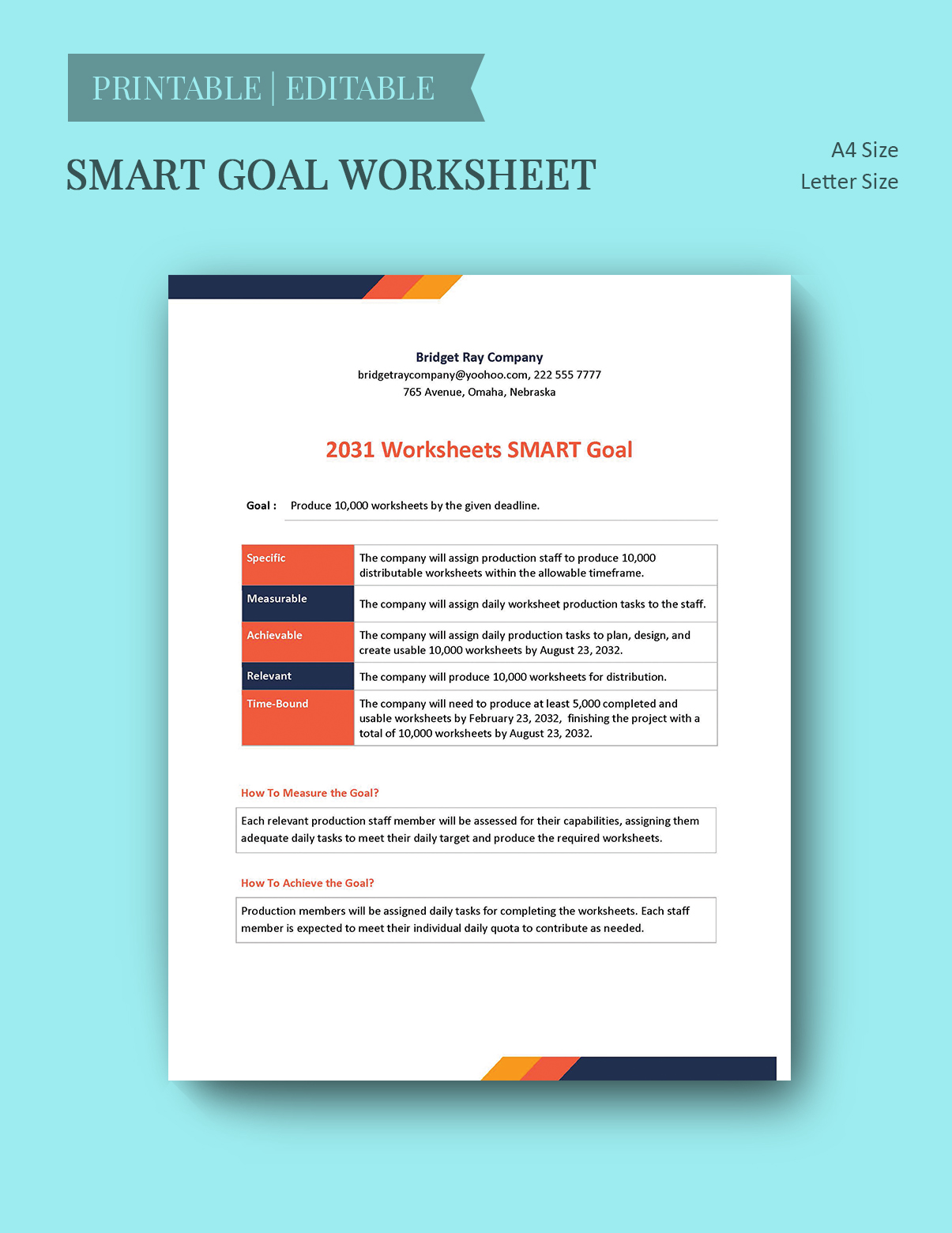 Google Docs Goals Template