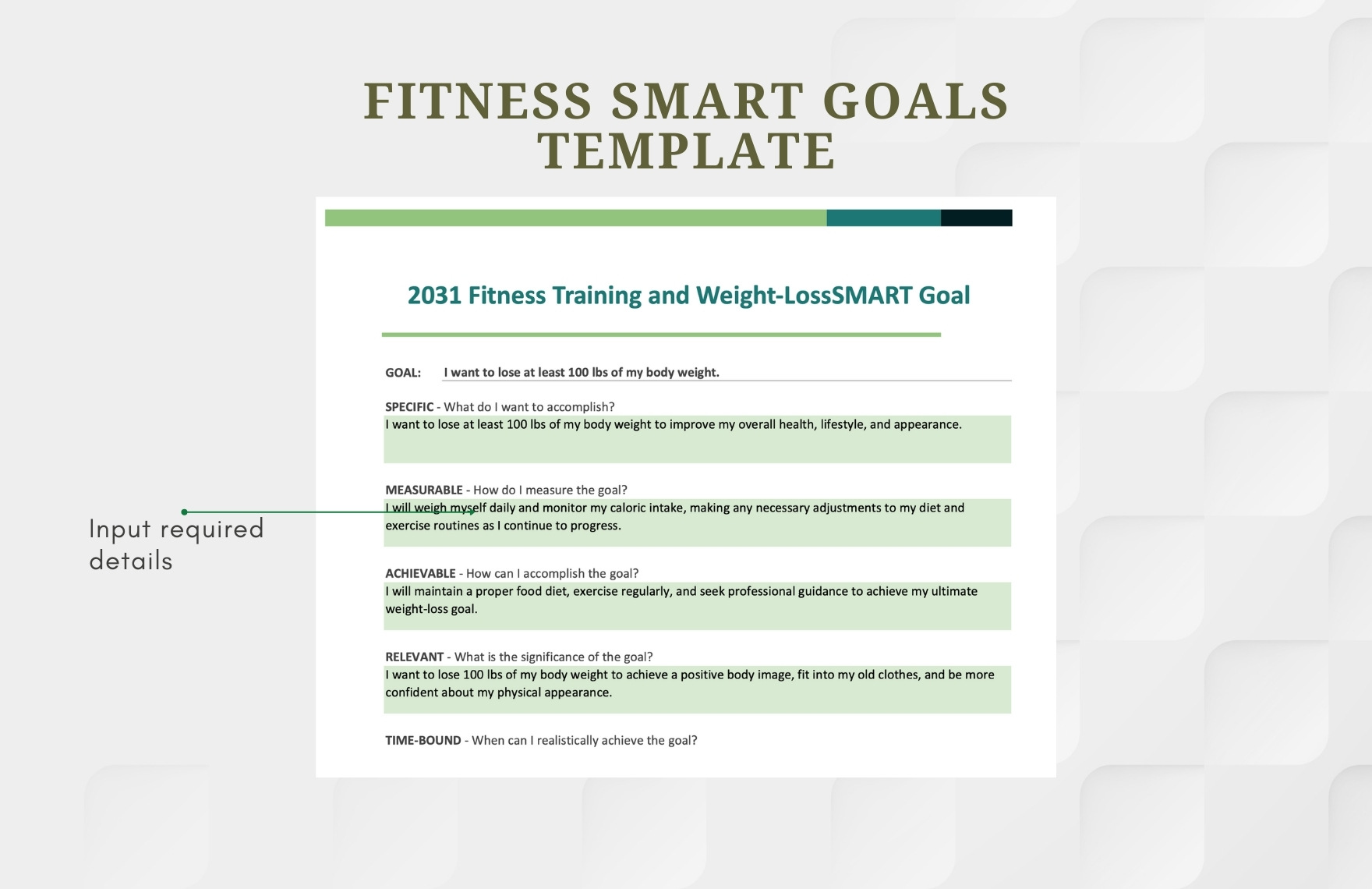 Smart Fitness Goals Template