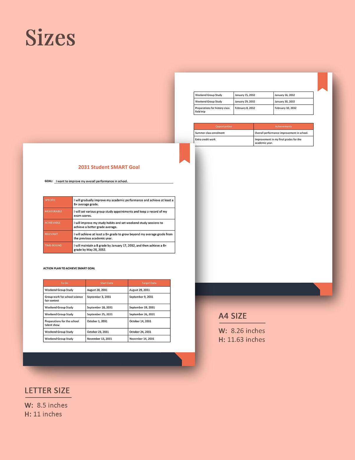 Smart Goals For Students Template Download in Word, Google Docs