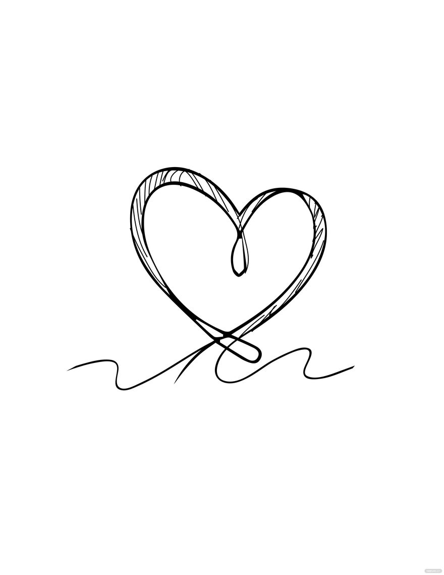 Heart Pencil Drawing in PDF, Illustrator, EPS, SVG, JPG, PNG