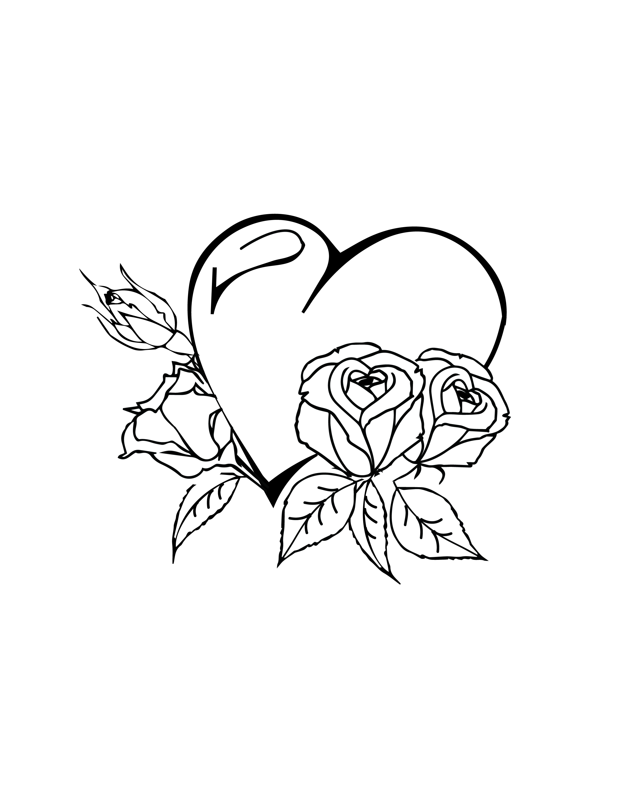 Free Simple Hearts And Roses Drawing EPS, Illustrator, JPG, PNG, PDF
