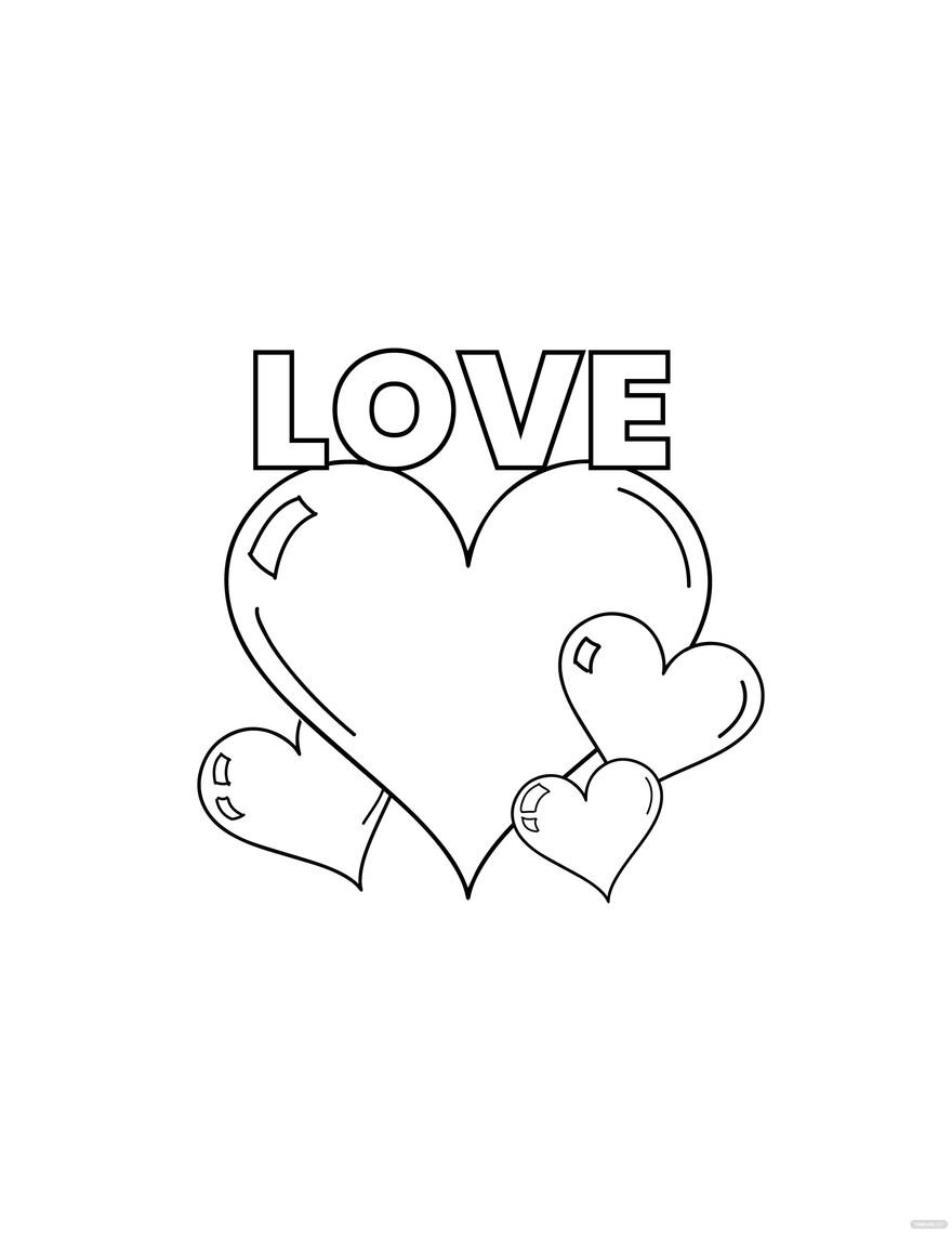 Free Love Heart Line Drawing