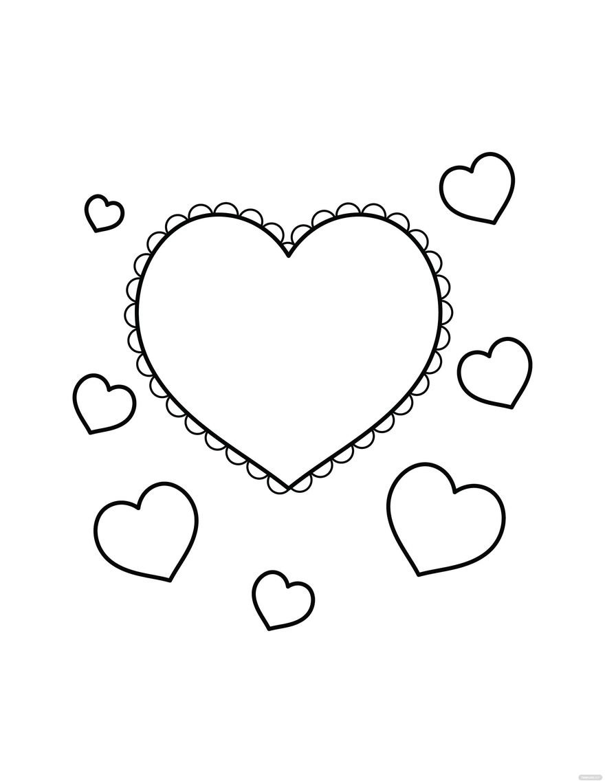 Free Heart Shape Coloring Page