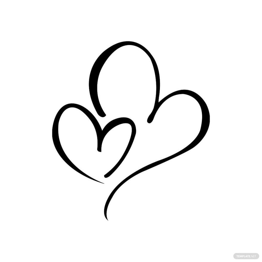 Two Hearts Silhouette in PSD, Illustrator, SVG, JPG, EPS, PNG ...