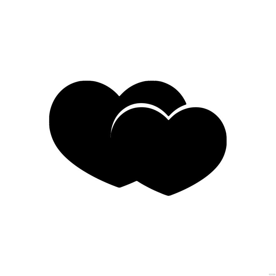 Free Double Heart Silhouette in Illustrator, PSD, EPS, SVG, JPG, PNG