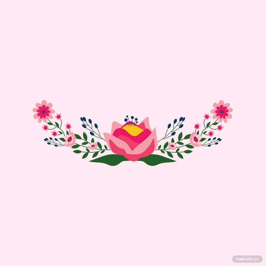Free Pink Floral Border Vector