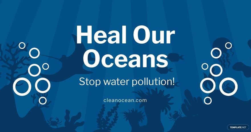Ocean Pollution Awareness Facebook Post Template
