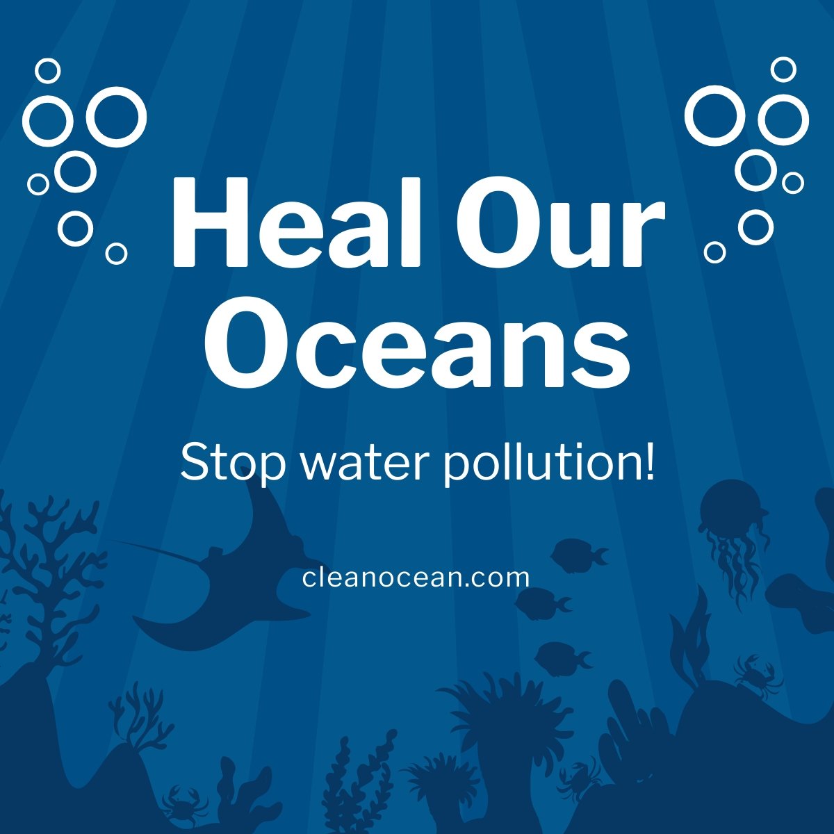 Free Ocean Pollution Awareness Linkedin Post Template