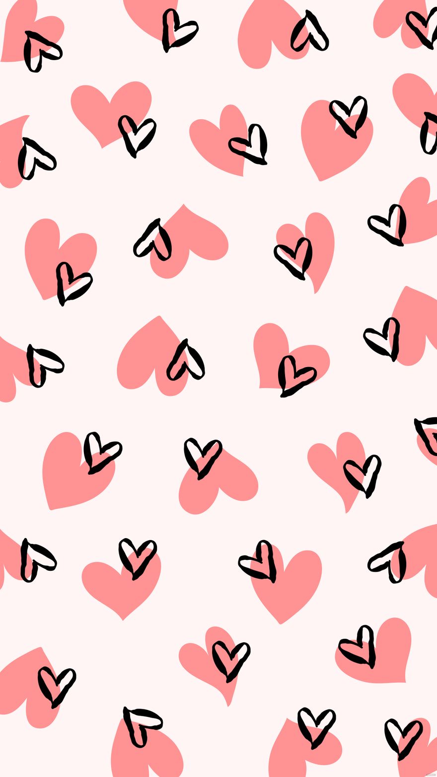 Black and Pink Heart Phone Background