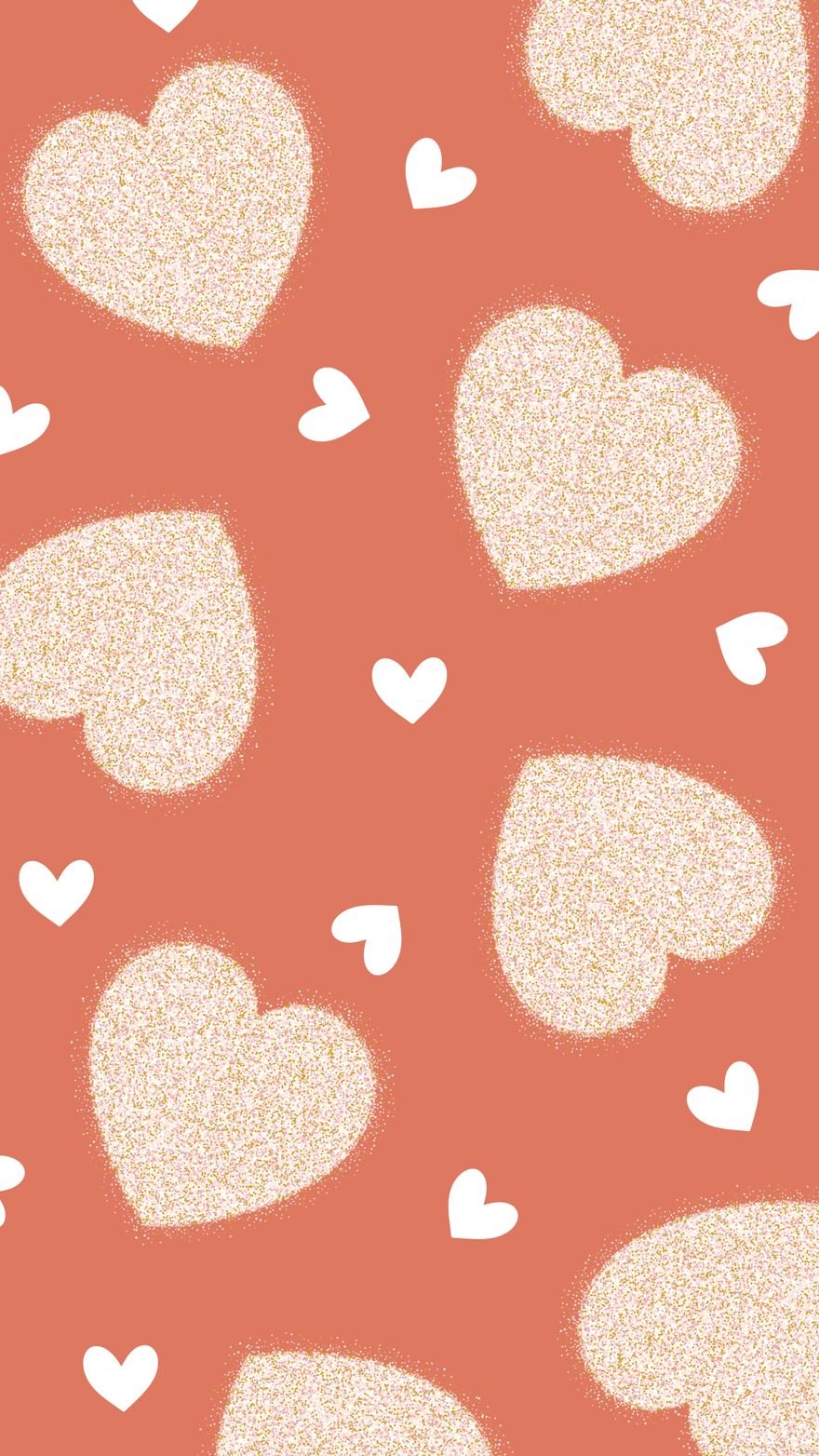 Free Pink Glitter Heart Background