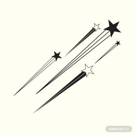Black and White Shooting Star Vector