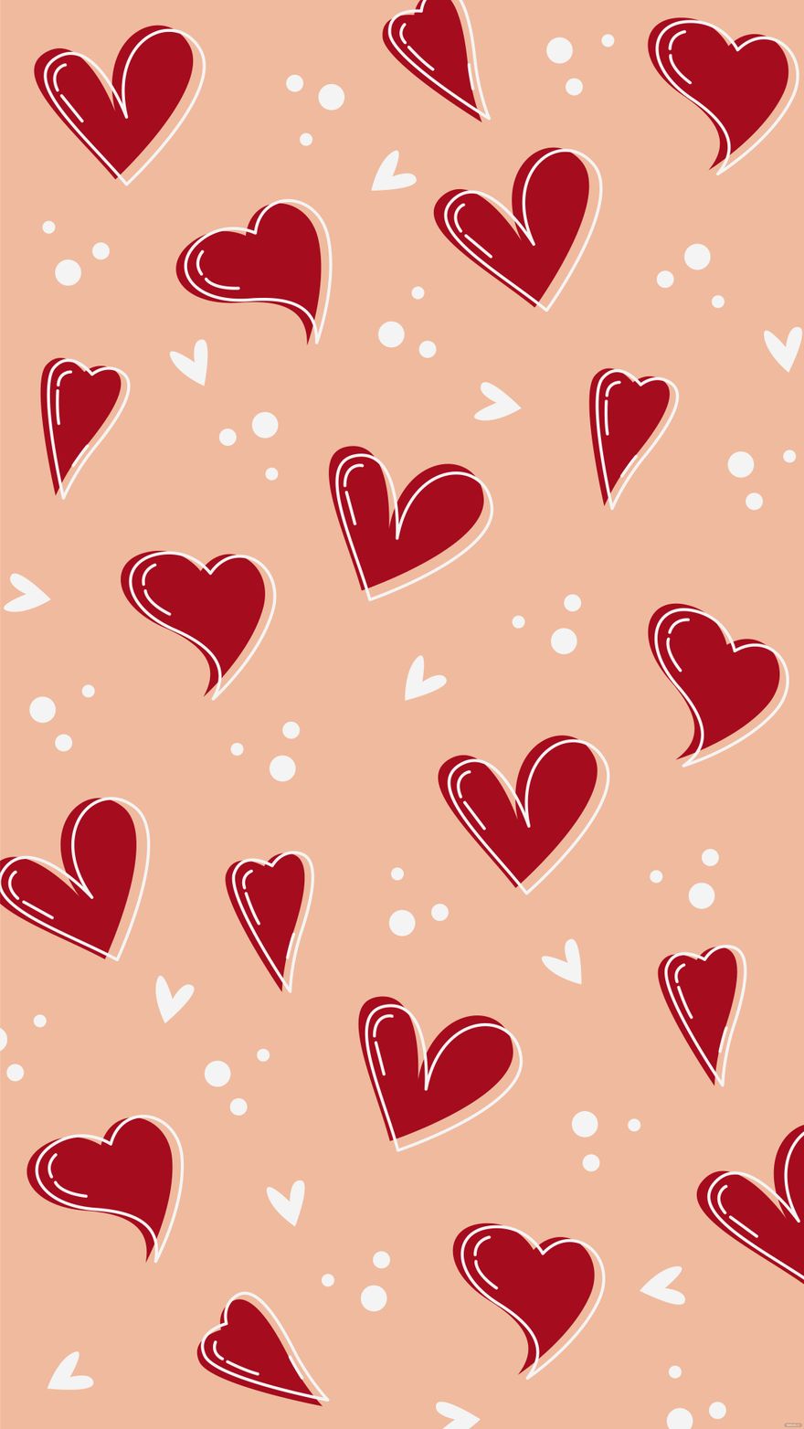 Free Red And White Heart Background