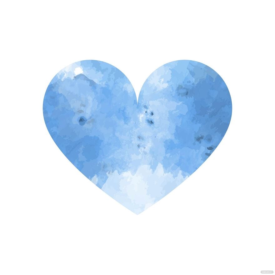 Watercolor Blue Heart Clipart in Illustrator, EPS, SVG, JPG, PNG