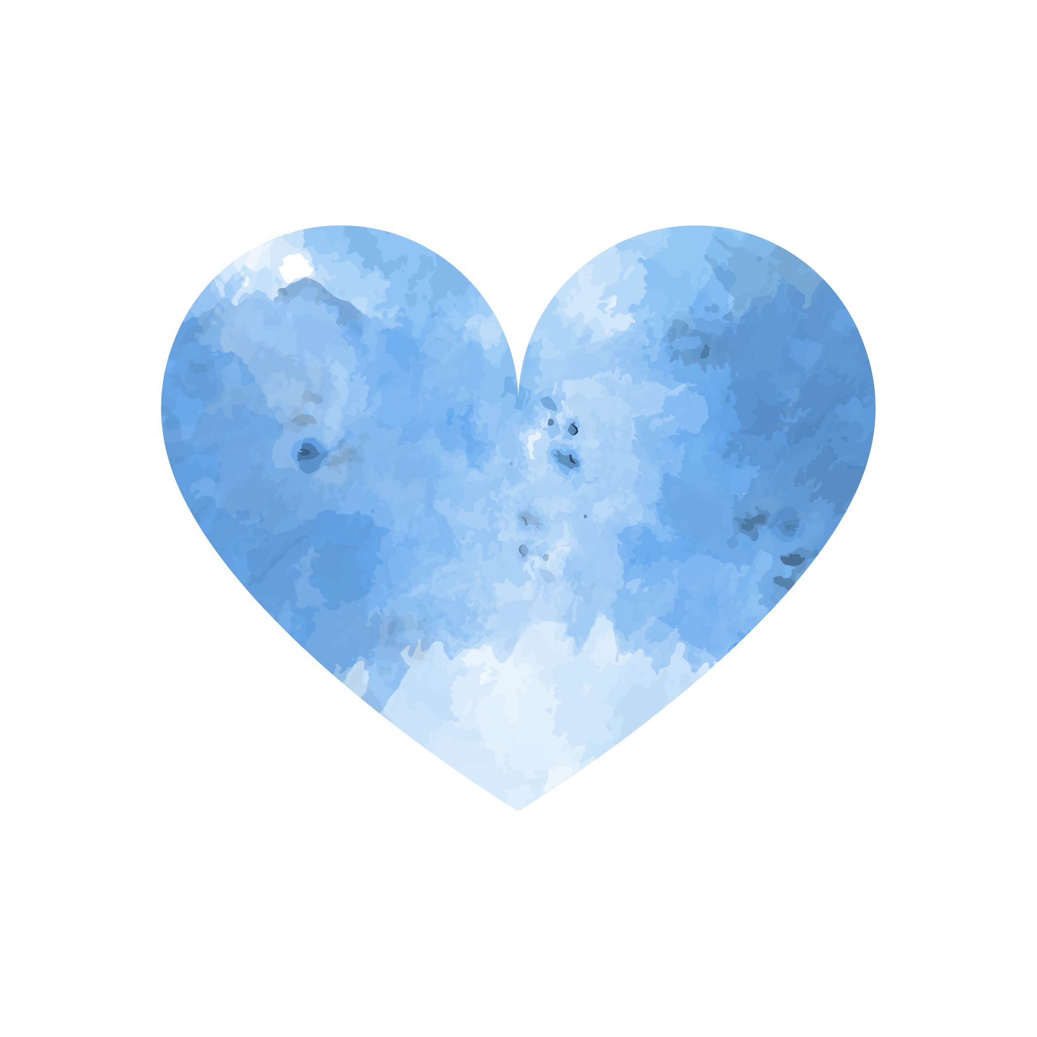 Blue Watercolor Heart PNG SVG Digital Download Scrapbooking Craft ...