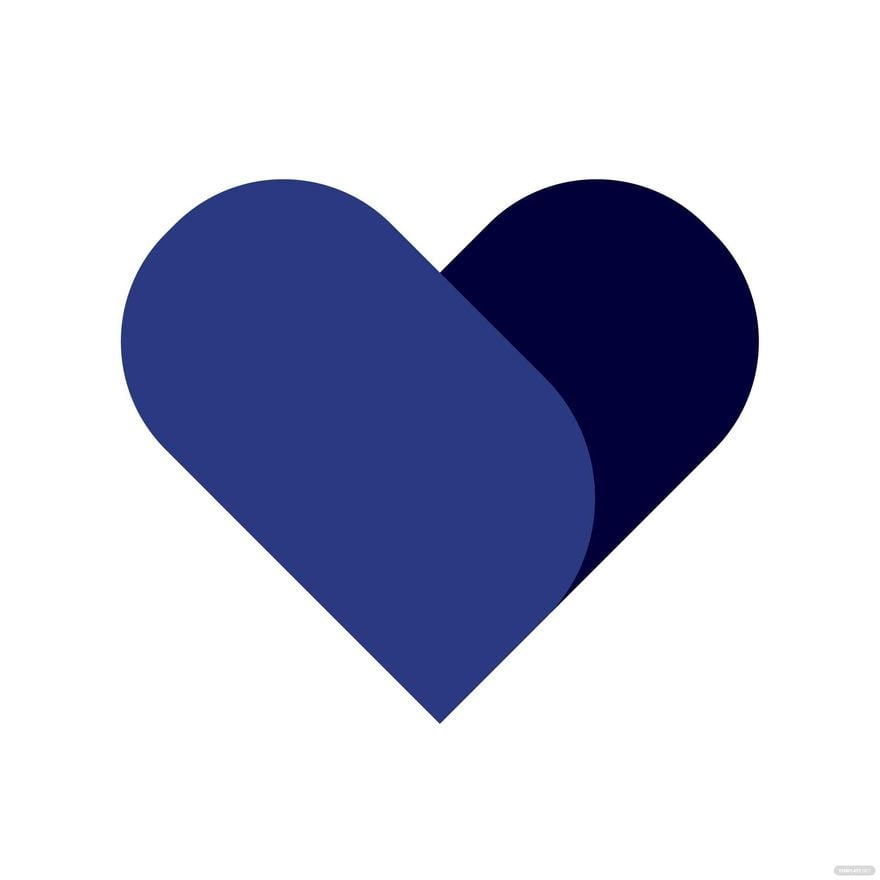 Free Navy Blue Heart Clipart