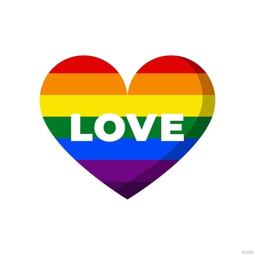 Free Rainbow Love Heart Clipart