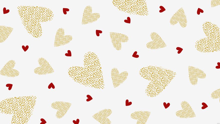 Red and Gold Heart Background