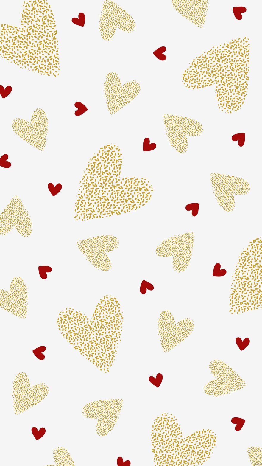 Free Red and Gold Heart Background