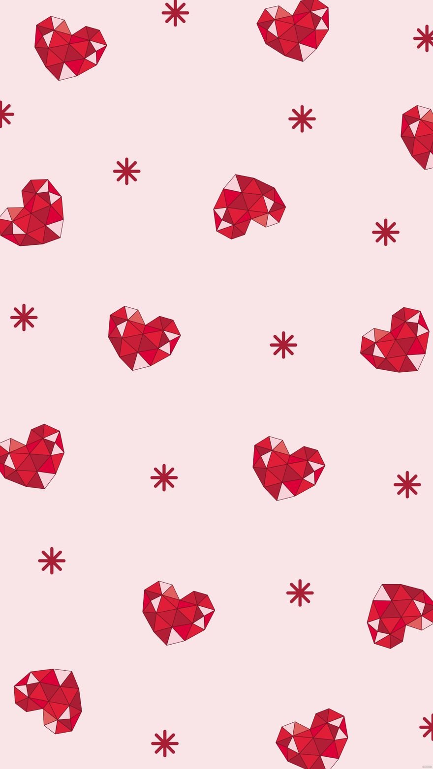 Abstract Red Heart Phone Background