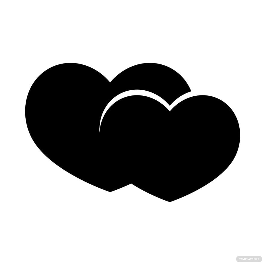 Black Double Heart Silhouette in Illustrator, PSD, EPS, SVG, JPG, PNG